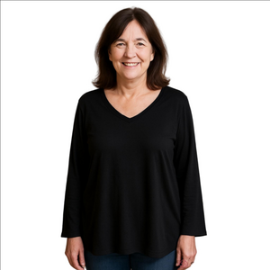 Wander Hottotties Black Long Sleeve High Low Top Large